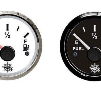 Marine fuel gauge INOX – white or black, 240–33 Ω / 10–180 Ω