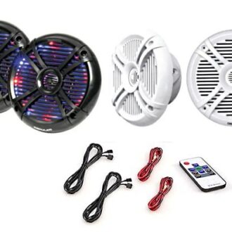 Waterproof RGB multicolour marine speakers with remote control