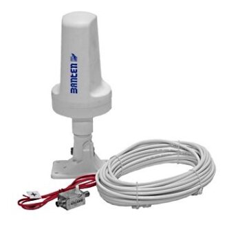 Marine TV antenna with slim base and 26 dB gain
