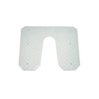 Outboard transom pad, white polymer, 43×35 cm flat and 42×34 cm inclined (wedge)