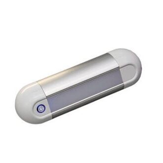 Oval stainless LED cabin light 12/24V with integrated switch for boats