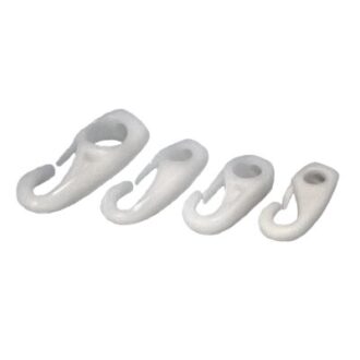 Plastic hook for rope or elastic cord (4–10 mm)