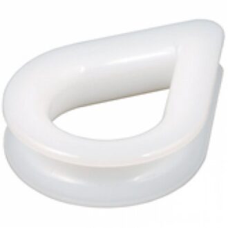 White plastic rope thimble for 4–24 mm lines