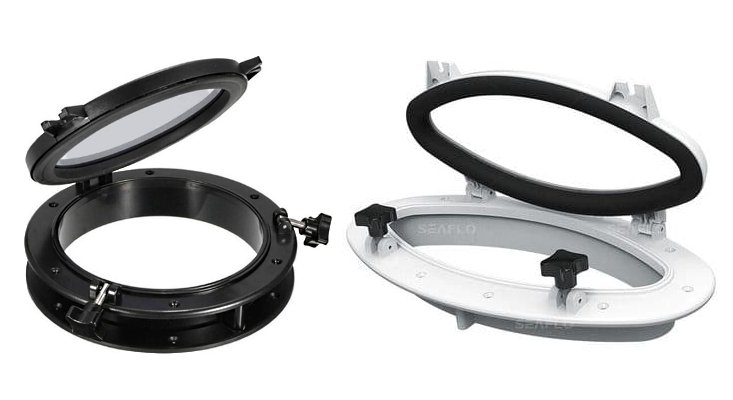 Στρογγυλό Hatch Πορτάκι Φ26 – Στεγανό, Λευκό ή Μαύρο 1 Round boat hatch porthole Ø21/Ø26/Ø32 cm in white or black