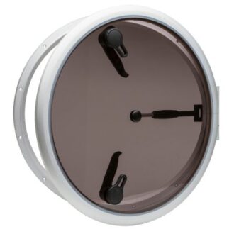 Round marine hatch / portlight with smoked acrylic window