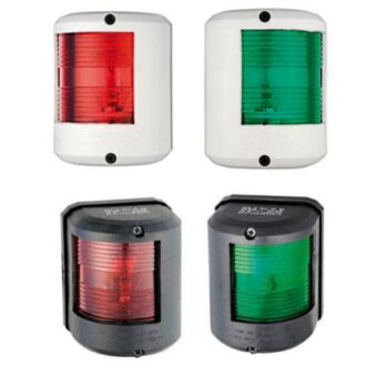 Red/green sidelight navigation lamps for vessels under 20 m, white or black housing