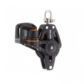 Single fiddle block with becket and cam cleat for sailboats