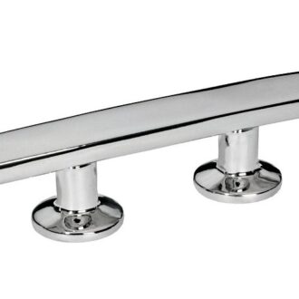 Skandy boat cleat dual-base (stainless and black), 145–190 mm