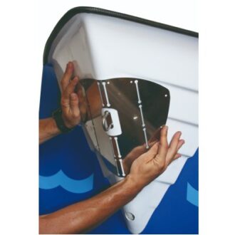 Stainless steel bow protection plate 32x28cm with hole for bow eye