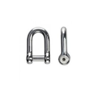 Stainless D shackle with Allen hex pin for anchor chain connection (6–12 mm)