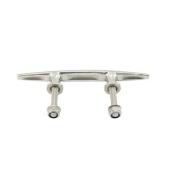 AISI 316 stainless deck cleat with stud mount, 150–250mm