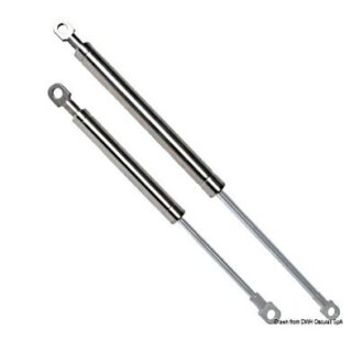 Stainless marine gas strut with eye–eye ends for boat hatches