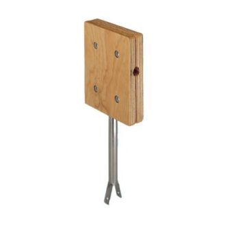 Stainless rail-mount outboard motor bracket with wooden pad