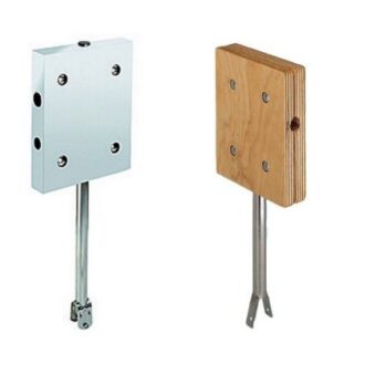 Stainless rail-mount outboard motor bracket with plastic or wooden pad