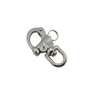 Stainless steel snap shackle AISI 316 with swivel eye and quick-release