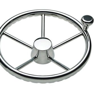 Stainless steel boat wheel with spinner knob