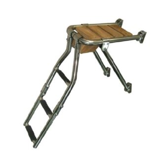 Stainless swim platform with 3-step ladder, 27×39 cm