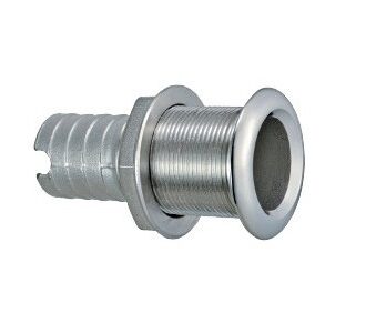 Straight stainless steel drain fitting for hose – Standard and TEC heavy-duty types