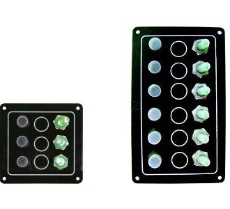 Marine switch panel with circuit breakers (3 or 6 gang)