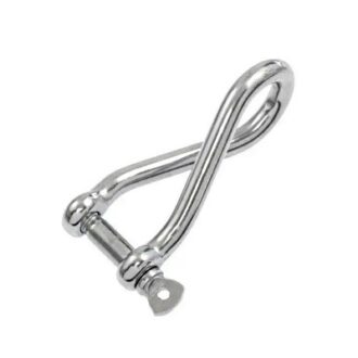 Twisted stainless dee shackle for marine use – 4/6/8/10/12 mm