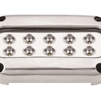 Underwater 10-LED transom light, 1130 lm, IP68, 10–30 V (white or blue)