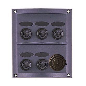 5-gang boat switch panel with lighter socket or waterproof USB