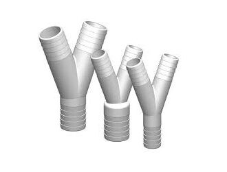 Y hose barb fitting for boat plumbing