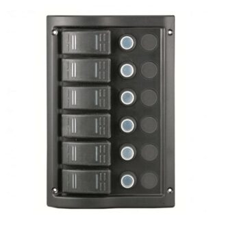 6-gang LED switch panel with automatic breakers