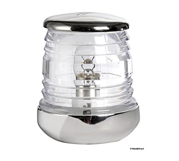 Περίβλεπτος Φανός Λευκός Inox 360° για Σκάφη έως 20m (Λάμπα ή LED) 1 All-round white stainless steel 316 navigation light 360 degrees for boats up to 20m