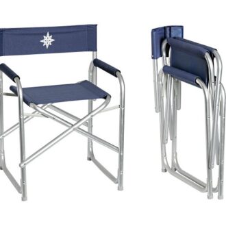 Aluminium folding director's chair with anodized frame
