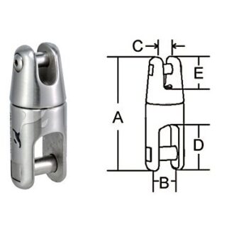 Stainless steel 316 anchor swivel connector