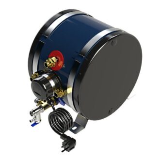 ATI 12L cylindrical inox marine water heater dual engine and electric operation