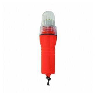 Automatic marine marker light with photocell and 2 D batteries