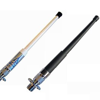 Banten 25 cm VHF marine antenna with chrome plated brass base and PL connector, white and black versions