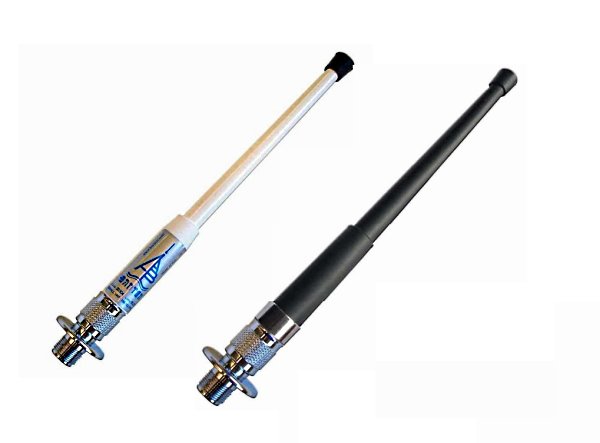 Κεραία VHF Banten 25 cm με Σύνδεση PL 1 Banten 25 cm VHF marine antenna with chrome plated brass base and PL connector, white and black versions