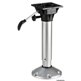 Adjustable boat seat pedestal with gas lift and shock absorber
