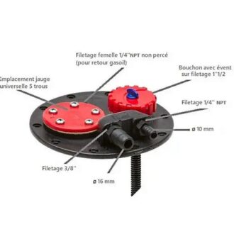 CAN-SB fuel tank inspection flange with vent and connections