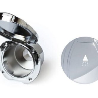 Chrome flush mount shower box with lid for boat