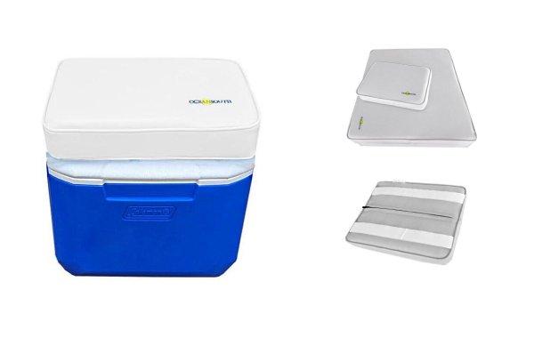 Μαξιλάρι Ψυγείου Oceansouth – Marine PVC με Velcro 1 Oceansouth cooler seat cushion grey marine PVC with Velcro fastening