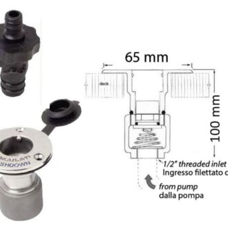 Stainless steel 316 deck washdown bayonet connector for boats