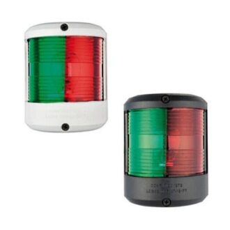 Dual red and green navigation light for boats up to 20m with white or black housing