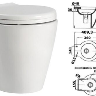 Silent SLIM electric marine toilet 12V 24V
