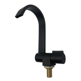 Flat black folding cold water galley faucet for boats