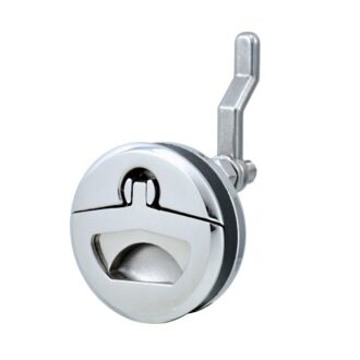 Flush stainless steel SS316 hatch latch with lift-ring handle
