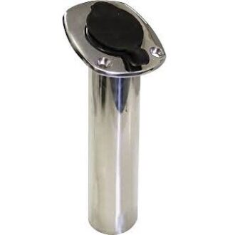 Seasense flush mount stainless steel 30° fishing rod holder with cap