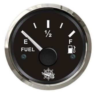 Osculati fuel level gauge stainless steel bezel black dial 12/24V