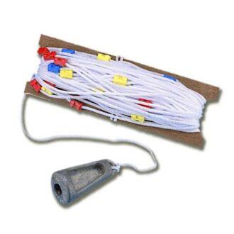 Hand lead line with marked rope and sounding lead