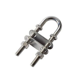 Heavy duty stainless steel U-bolt M10x130 with backing plate for boats