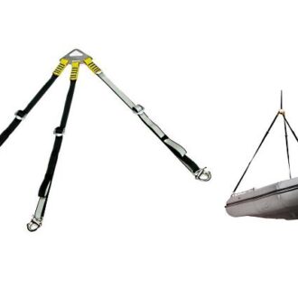 3-point inflatable dinghy lifting sling with stainless AISI 316 snap hooks