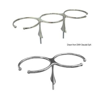 Stainless steel AISI 316 boat cup holder 2 and 3 positions